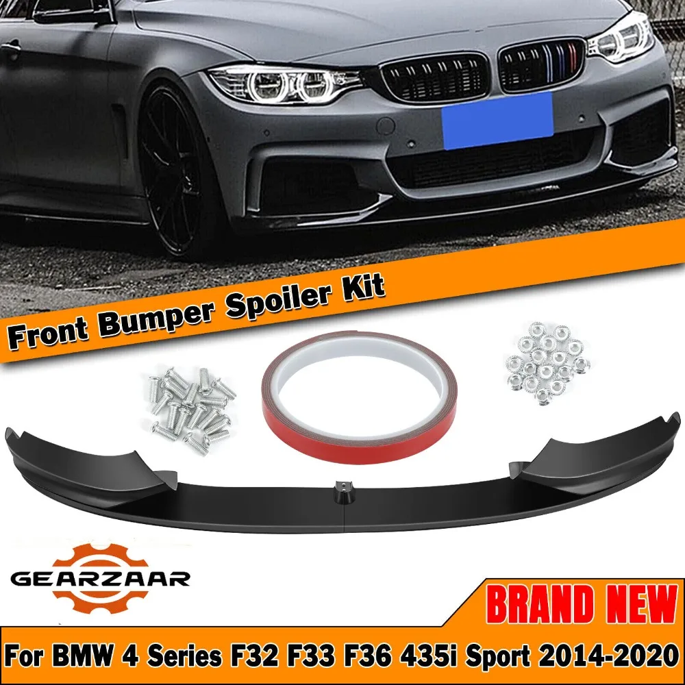 FRONT SPLITTER LIP M PERFORMANCE FOR BMW F32 F33 F36 4 SERIES 14-20 MATTE BLACK