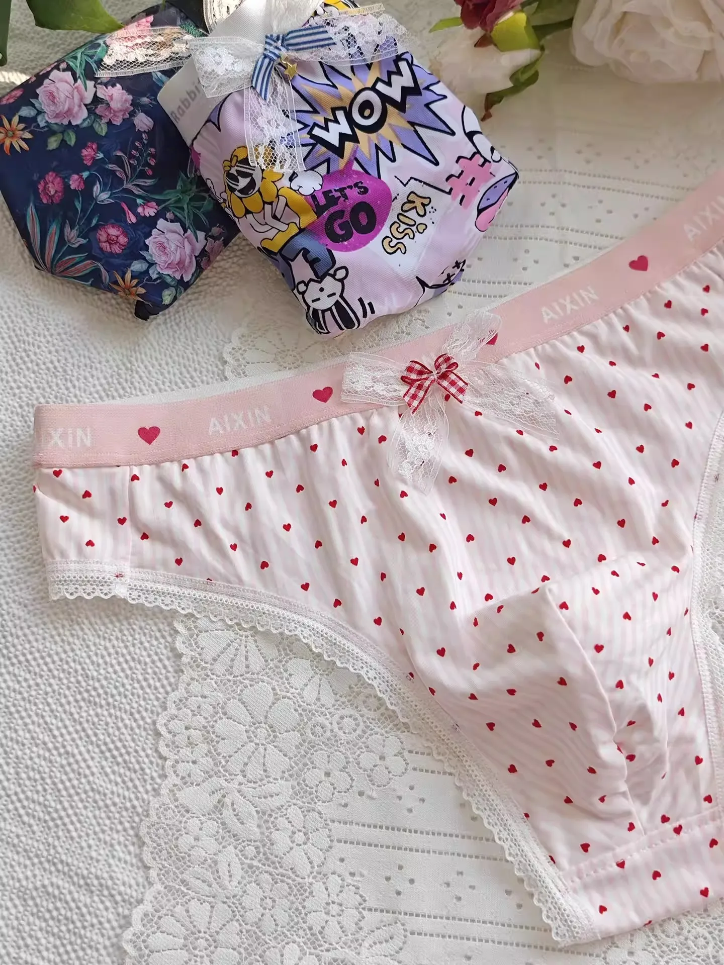 Man's Flower Lace Hem Briefs Harajuku BF Gifts LGBQT image 5