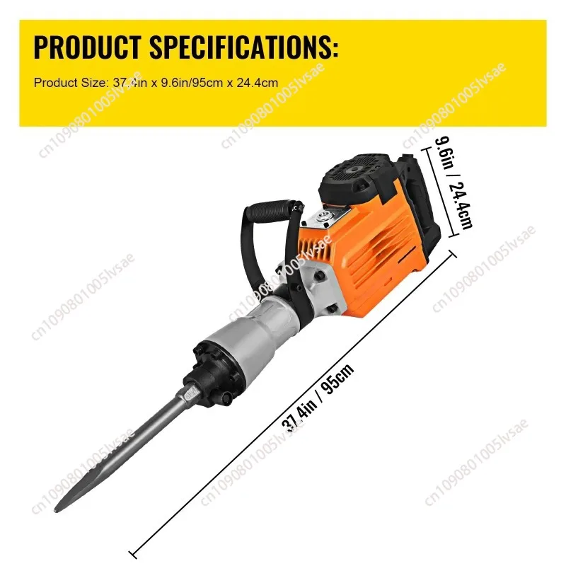 3600W Electric Demolition Hammer Heavy Duty Concrete Breaker 1400 BPM Jack Hammer Demolition Drills with Flat Chisel Bull Point