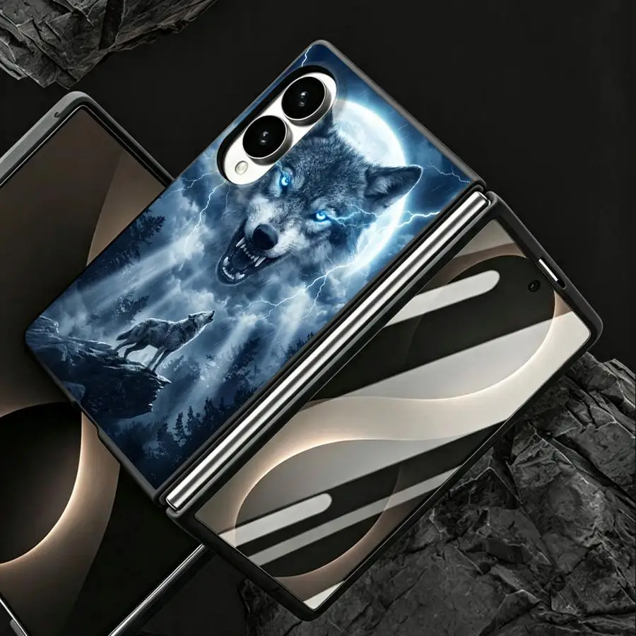Wolf Moon Thunder Case for Samsung Galaxy Z Fold8 Wide Z Fold 8 ZFold Wide ZFold8 Luxury Phone Cover