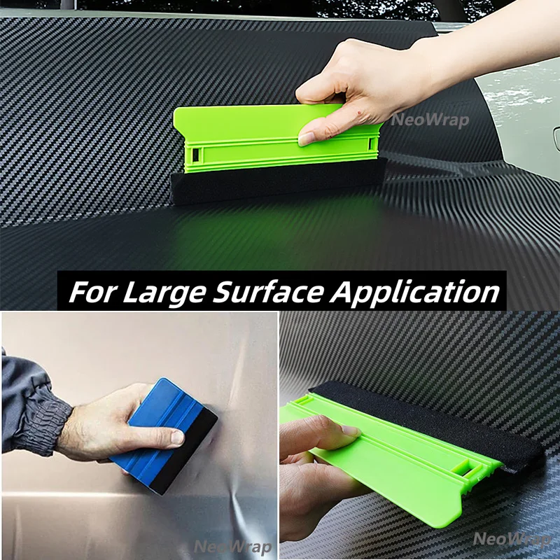 Plastic Felt Squeegee Kit for Vinyl Wrap Window Tint Wallpaper Smoother 8in 4in Vinyl Scraper for Car Film Decals Art Knife