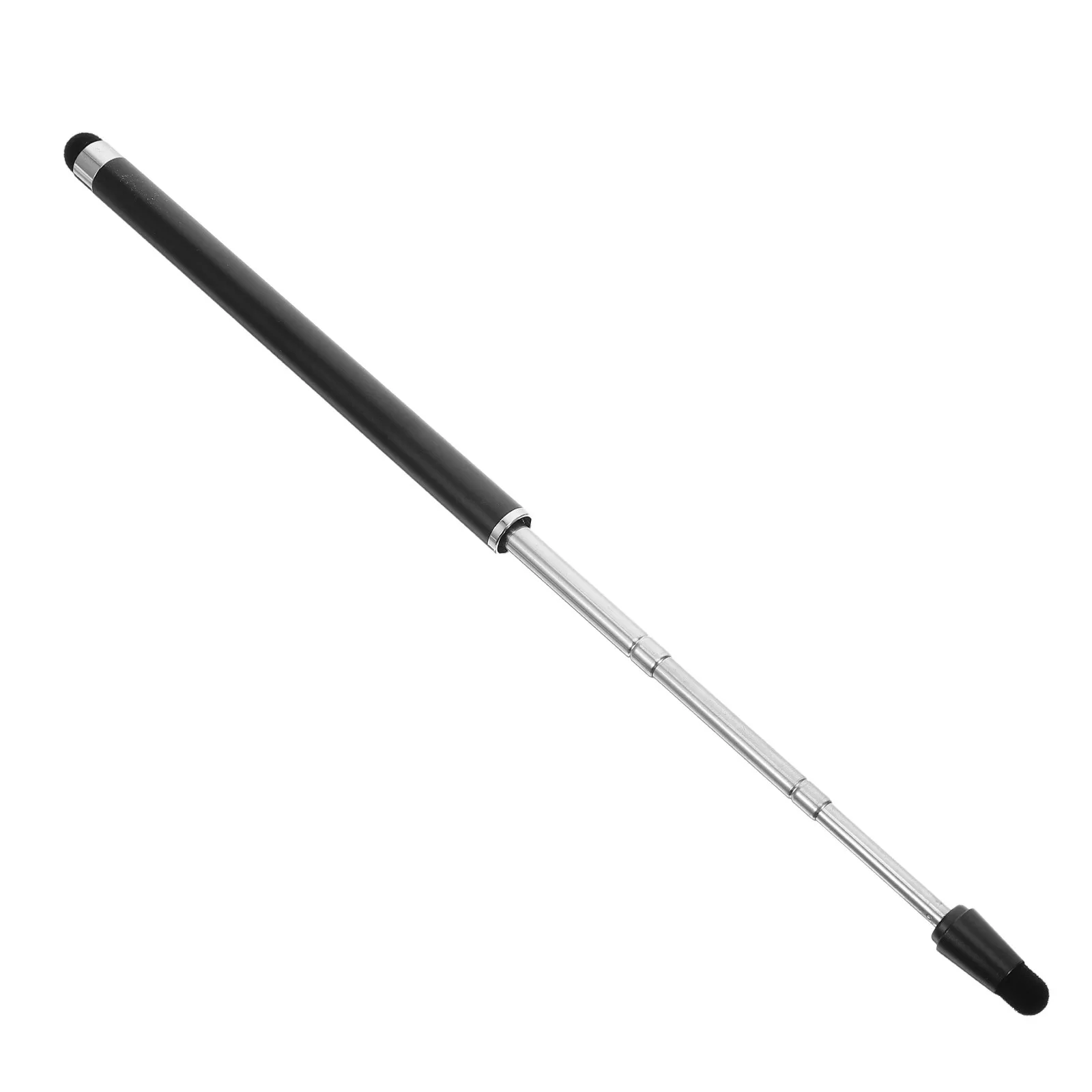 Black Telescoping Dual Tip Stylus Pen Universal Retractable Soft Hard Tip for Touch Screen Tablet Electronic Whiteboard Stylus