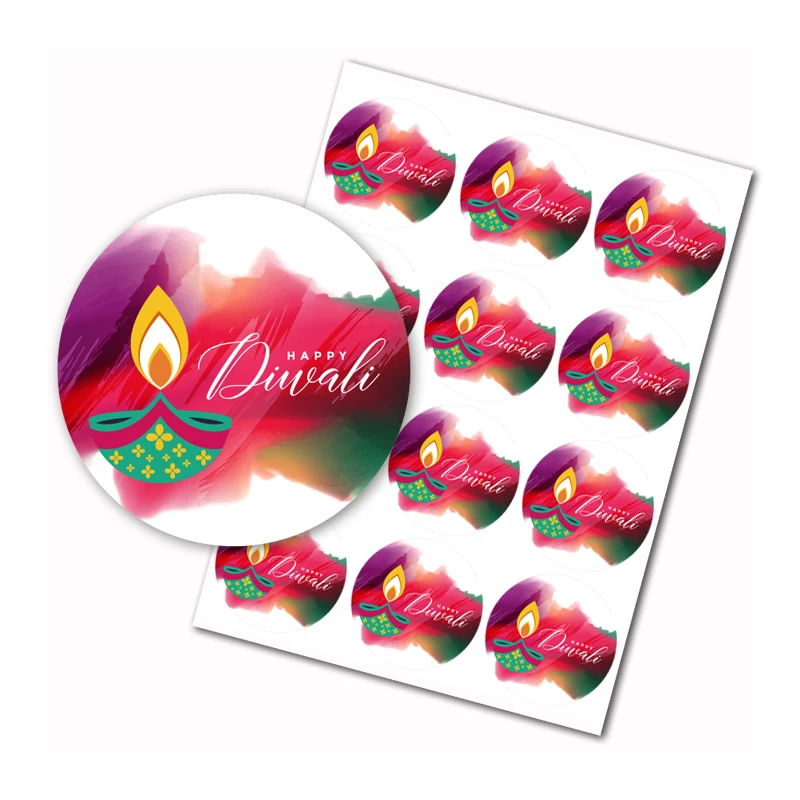 Glückliche Diwali-Party-Aufkleber, Light Festival Party-Geschenkdekorationen – Detail 4