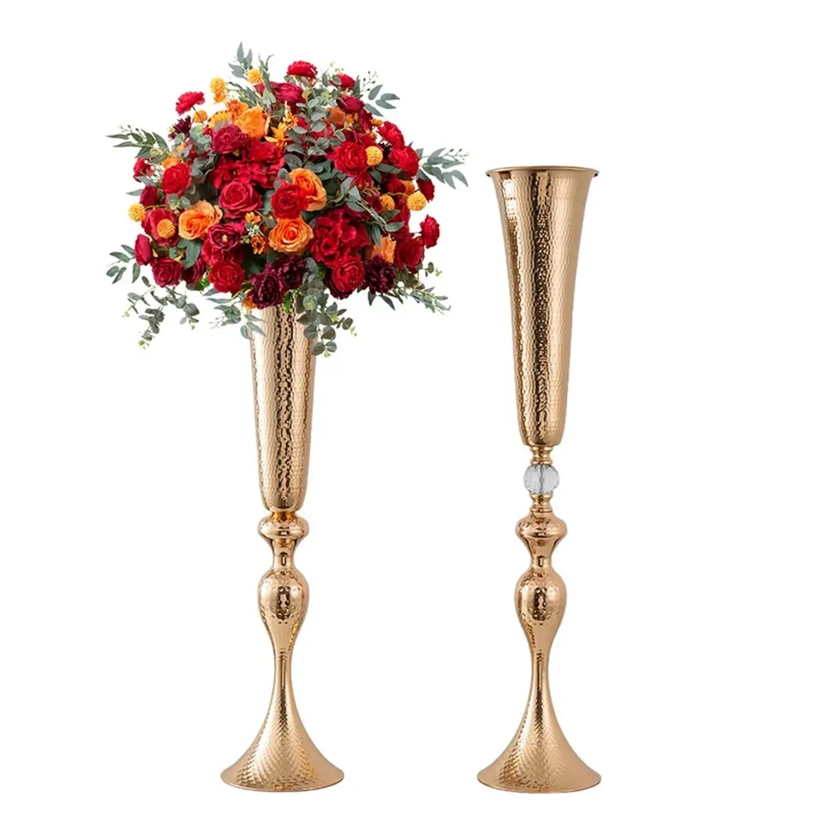 10pcs 75cm Event Road Lead Flower Holder Metal Wedding Decoration Flower Stand Centerpiece Metal Gold Table Centerpiece 2941