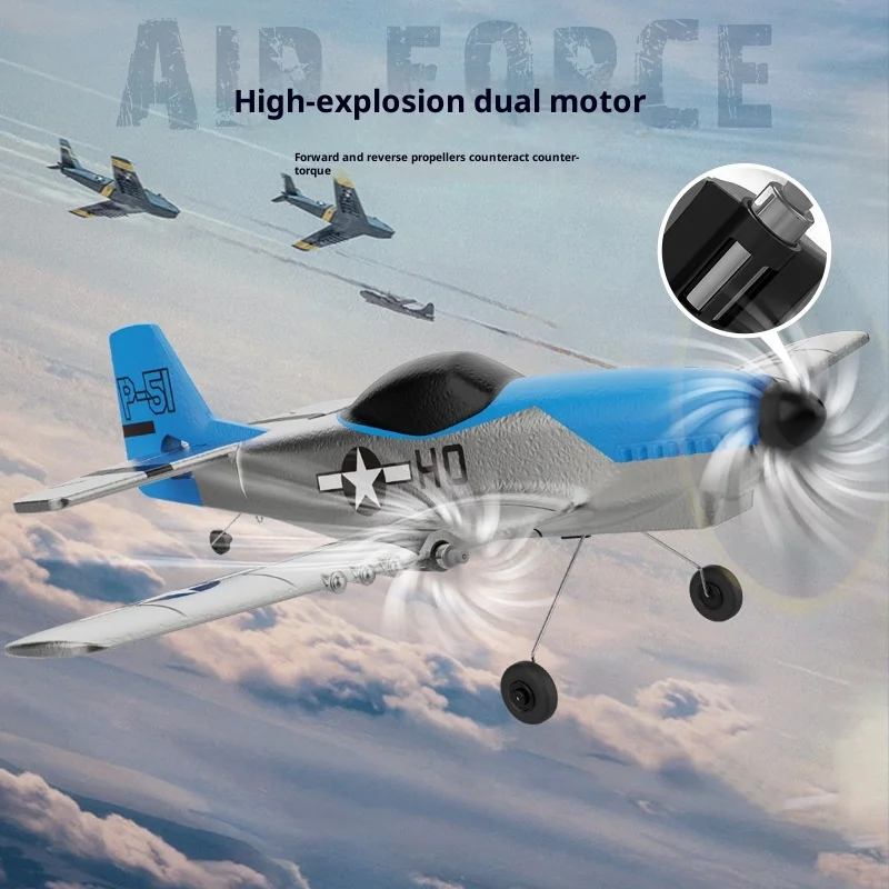 Z63 P51 Avión Rc de cuatro canales 2,4g Avión acrobático de Control remoto Epp modelo de ala fija avión de juguete de espuma regalo para adultos