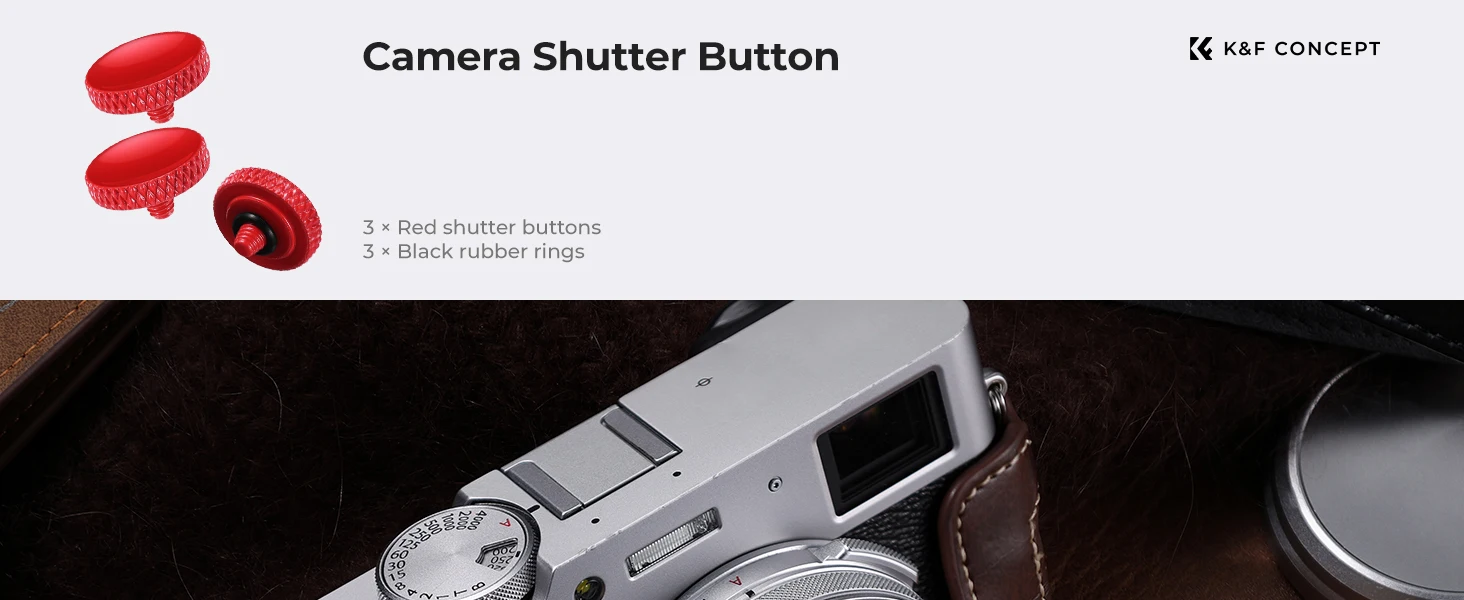 K&F CONCEPT Kamera Auslöser 3 Stück Rot Schnellverschluss-Taste für Fuji Sony Leica Nikon Kamera-Zubehör aus Massivkupfer – Detail 1