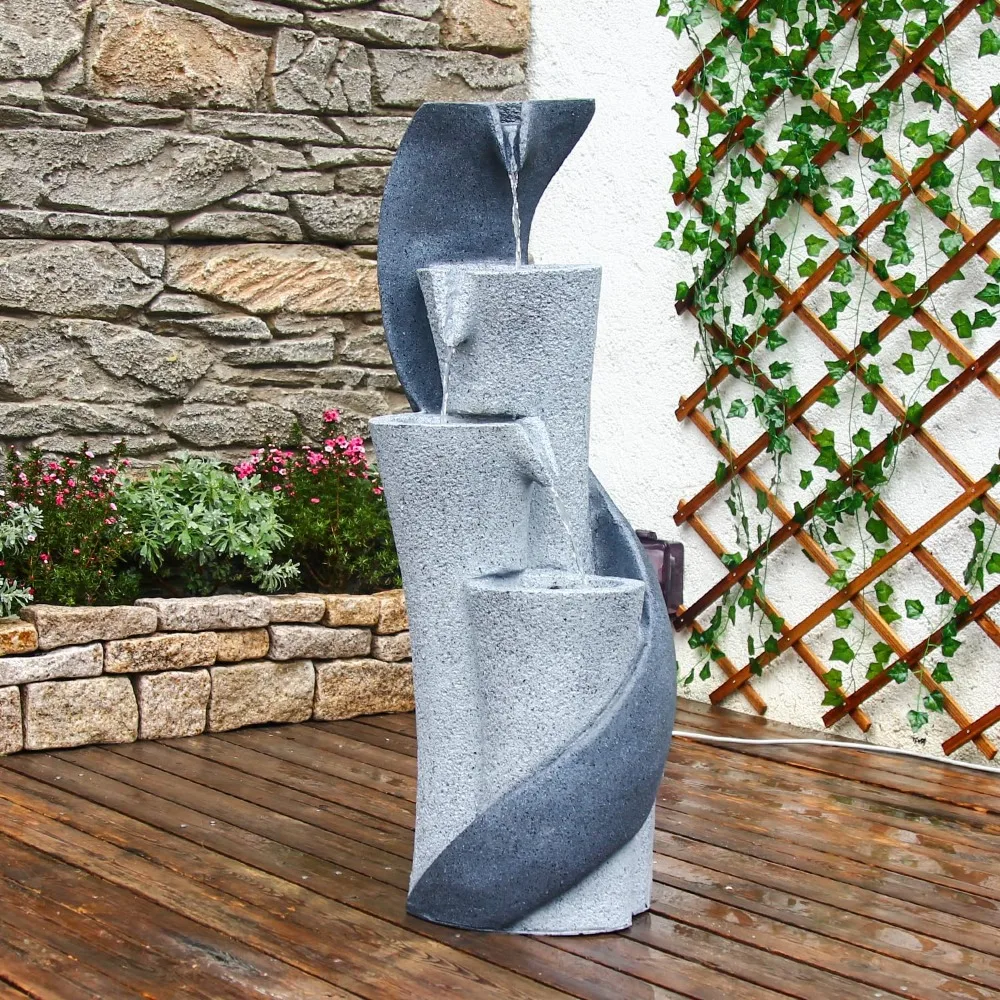 

Waterfall Fountain Outdoor Fountains Garden Simple Column S-Shaped Indoor Water Features Outdoor Patio Deck Yard, Customized