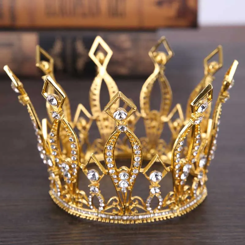 King Queen Circle Crystal Hair Ornaments Personality Queen's Crowns To Brighten Your Days