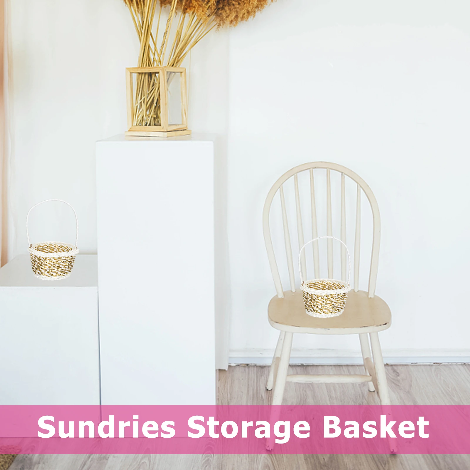 

6 pcs Handwoven Storage For Home Fruit Multifunctional Lightweight Pp Material Egg Vegetable Candy Snack Basket Portable Design