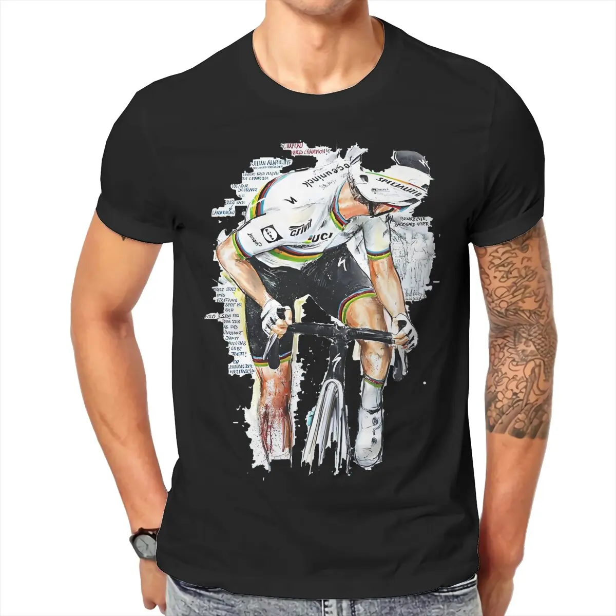 VAN DER POEL Pembalap Ontel T Shirt Harajuku Teenager Graphic Tshirt di alta qualità grande o-collo manica corta