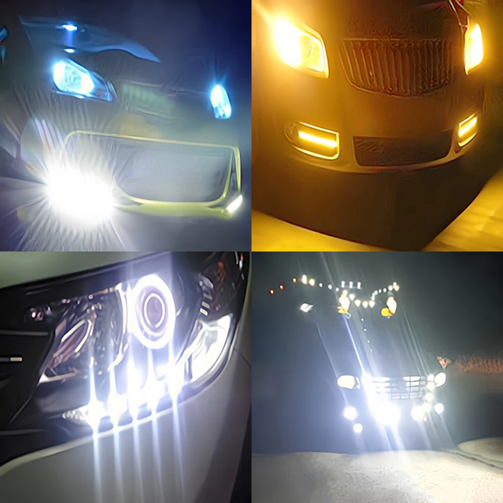 2pcs Car 23mm Eagle Eye DRL Daytime Running Light Automobiles Backup Reverse Parking Signal Lamps Waterproof Fog Led Multicolor