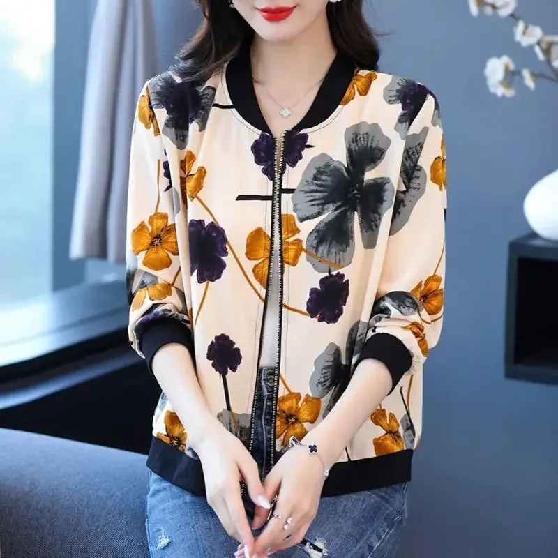 2026 New Stylish Plus Size Ice Silk Sunscreen Jacket Women's Casual Vacation Chiffon Thin Long Sleeve Jacket For Beach Outing