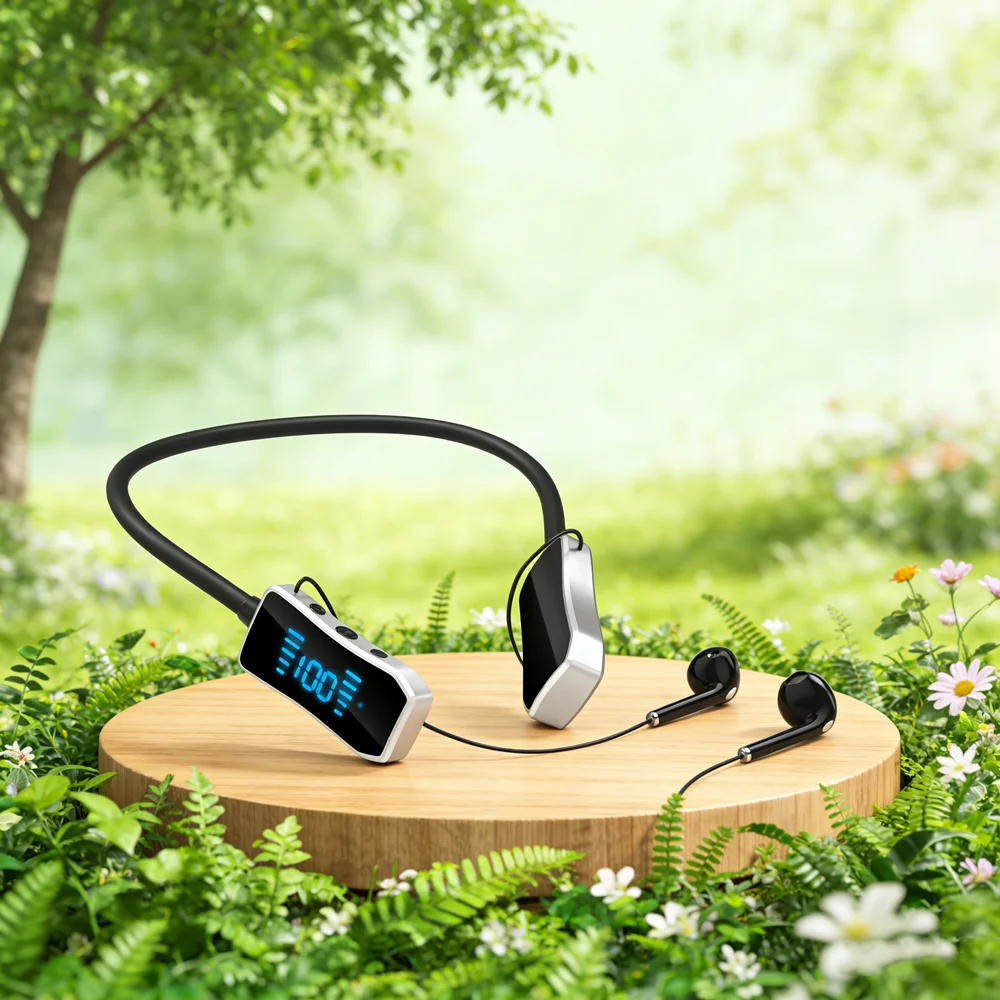 LED Display Stereo Wireless Bluetooth Earphones Magnetic Hanging Neck Headphones Headset Sports Gamer Headsets Noise Reduction
