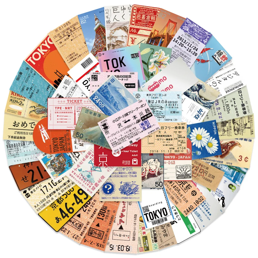 60/120 Uds Japón Tokyo pegatinas de sellos colección de pegatinas de grafiti DIY portátil teléfono maleta para portátil pegatinas icónicas juguete clásico