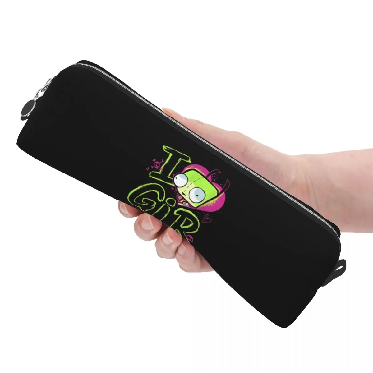 Cute Invaders Zim Cartoon Pencil Case Pencil Pouch Pen Box for Girls Boys Large Storage Bags Office Gift Stationery