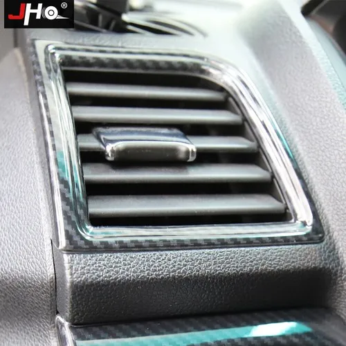 JHO Carbon Fiber Style Dashboard Air Vent Trim For Ford Explorer 2013-2017 Interior Decoration Frame Accessories Cover view 6