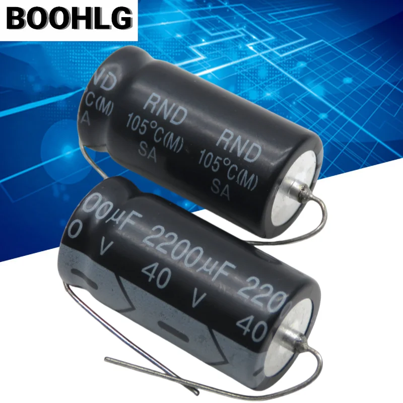 2PCS 40v 2200uf 18X35MM axial polarized filter electrolytic capacitor 40v 2700uf 20X43MM