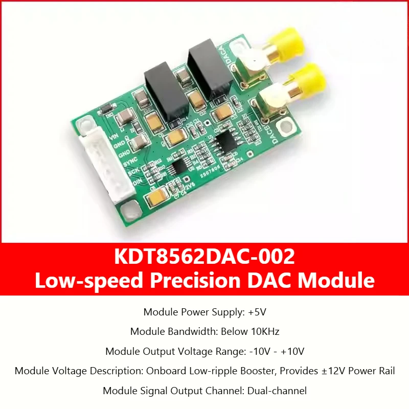 DAC8562 Module DAC8563 Low Speed Precision DAC 16BIT Reference Source ± 10V Range Output KDT8562DAC-002
