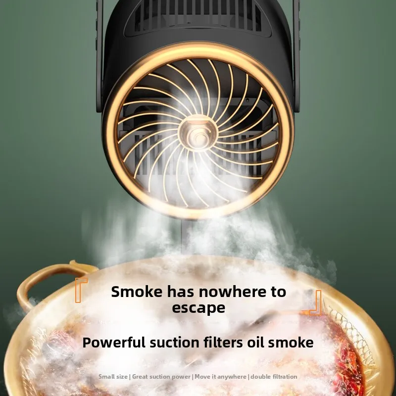 Desktop Range Hood Purifier Portable Strong Suction Kitchen Hot Pot BBQ Camping Smart USB Mini Range Hood Exhaust Fan