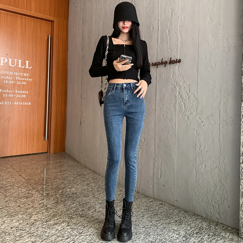 Hoge elastische taille jeans dames casual stretch skinny potloodbroek damesbroeken kleden kleding casual denim vrouwelijke leggings