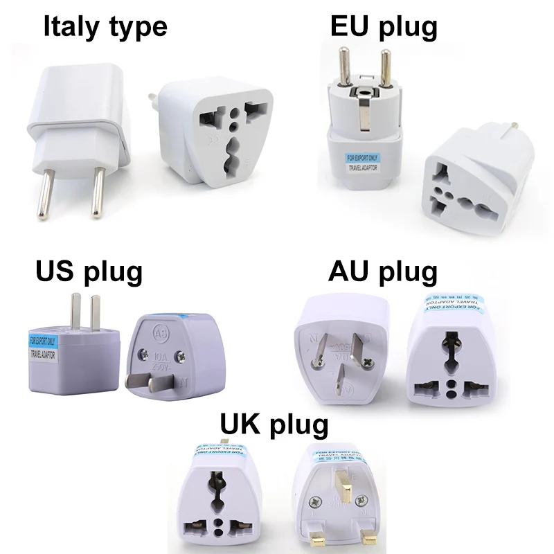 Universal AC Power Ladegerät Adapter Konverter Federweg 2 runde Stift buchse us/uk/au/de/itlay eu Stecker u26