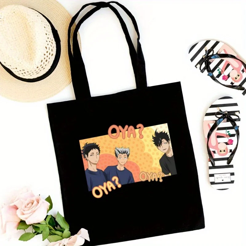 

Haikyuu Volleyball Anime Women's Tote Bag Canvas Shopping Bag Shoulder Straps & Open Top for Casual Beach, Grocery, Anime Fans,