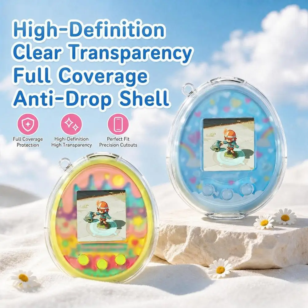 For Tamagotchi Connection Transparent Protective Case Dustproof Crystal PC Hard Shell Anti-Scratch Full Coverage Clear Cover