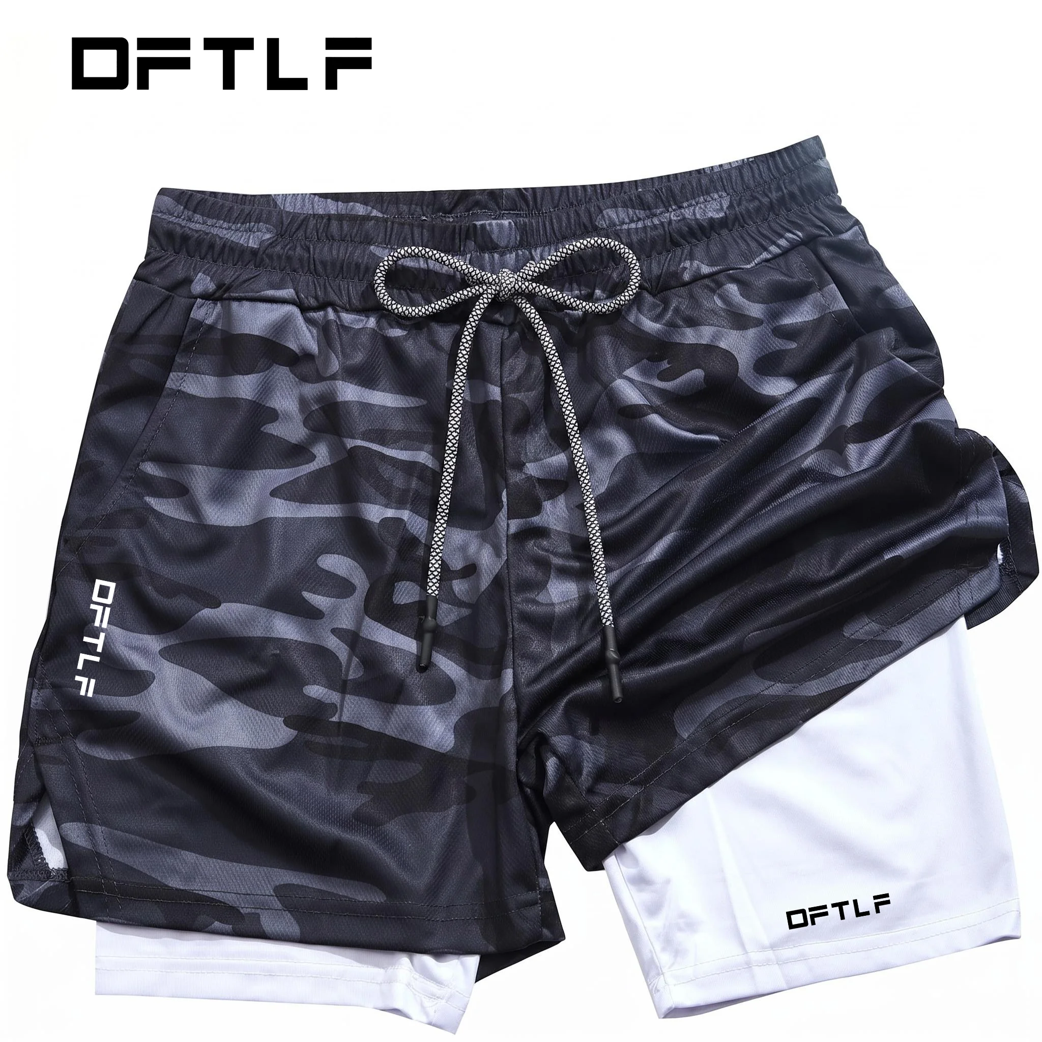 New Men's Running and Sports Shorts Gym Training 2-in-1 Quick drying Multi functional Double layered Promotion Latest Hot Sale