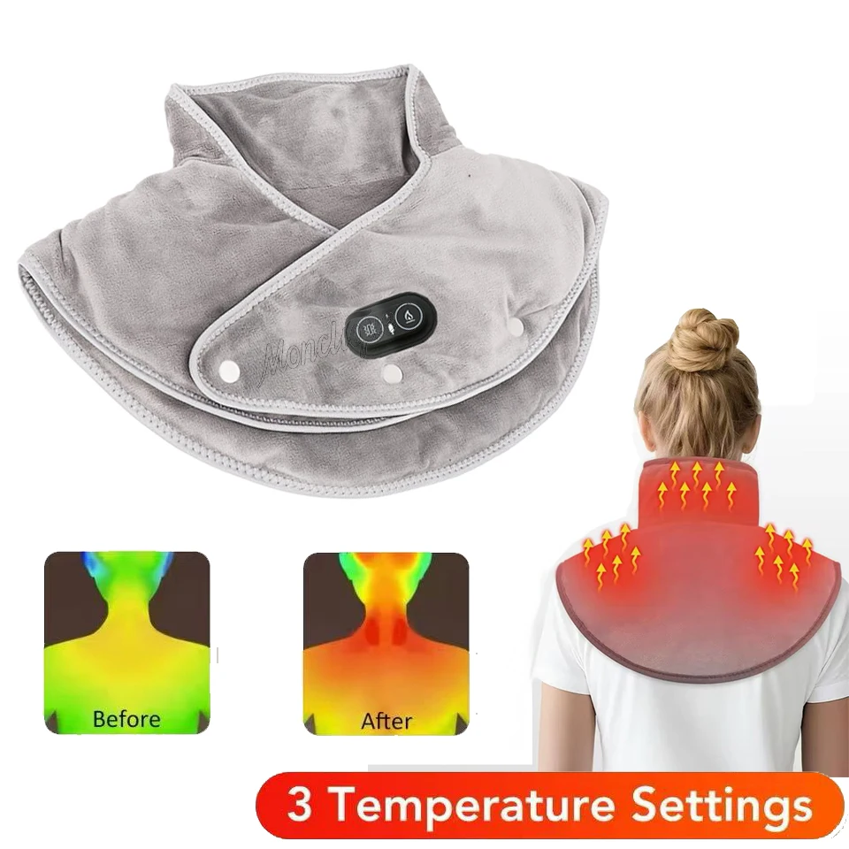 التدفئة الكهربائية الكتف وسادة الرقبة USB الحرارة الظهر التفاف 3 مستويات الساخن ضغط الظهر شال الرقبة الكتف سريع ساخنة وسادة مدلك