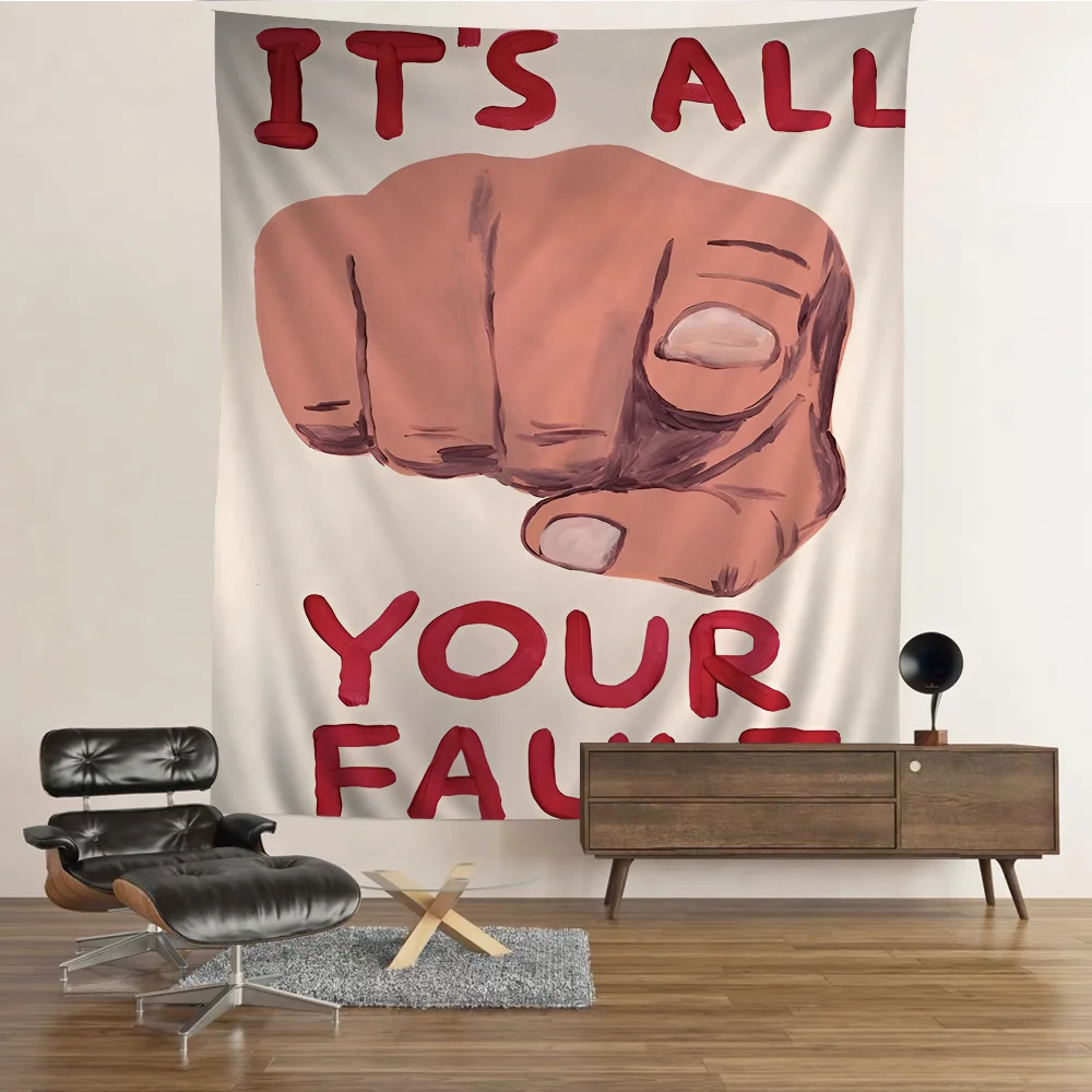 

D-David S-Shrigley искусство аниме гобелен хиппи цветок настенные ковры декор для спальни настенный Декор для дома