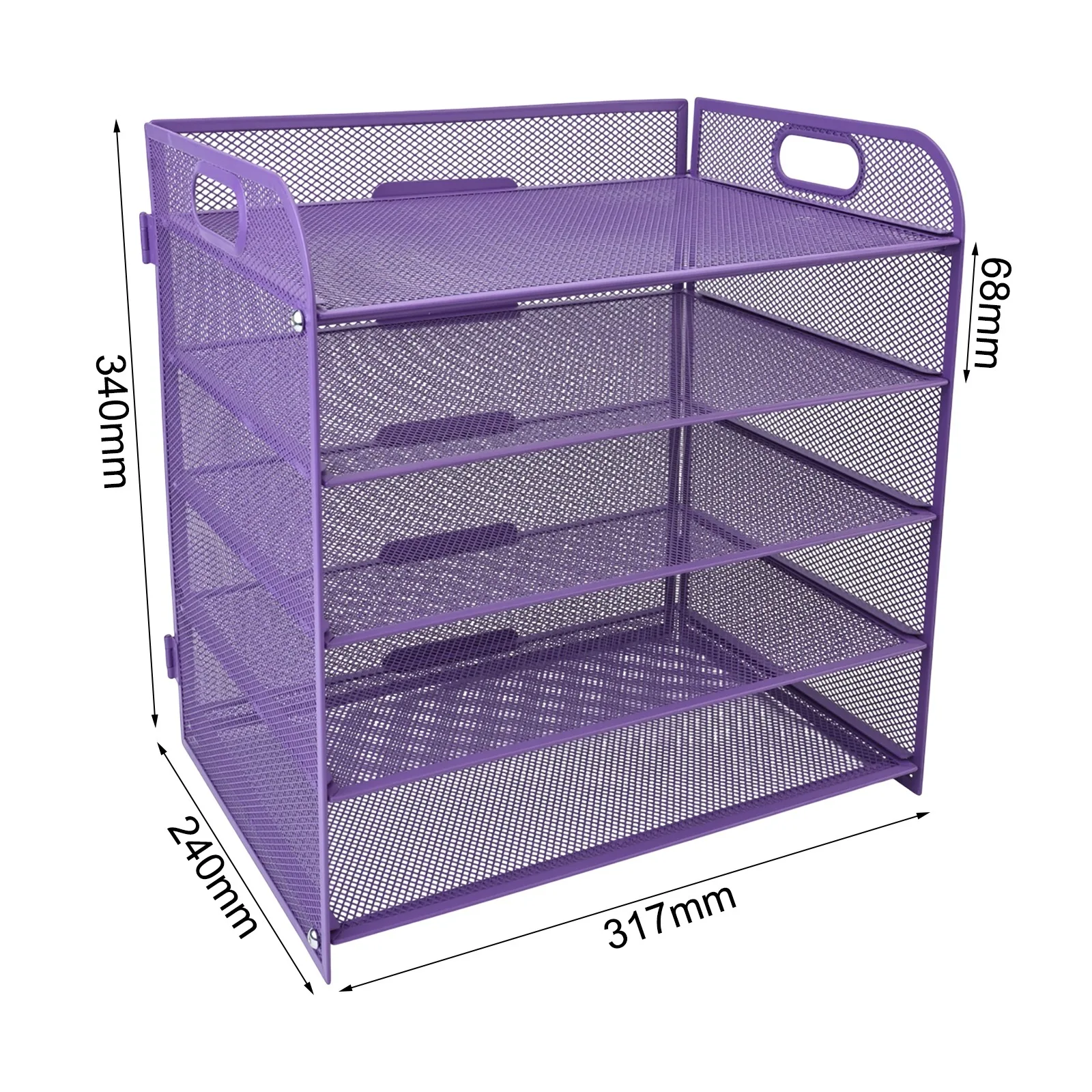 5-Tier Organizer Desk File Organizer Document Management Hollow Structure Lightweight Metal Construction For Office Supplies