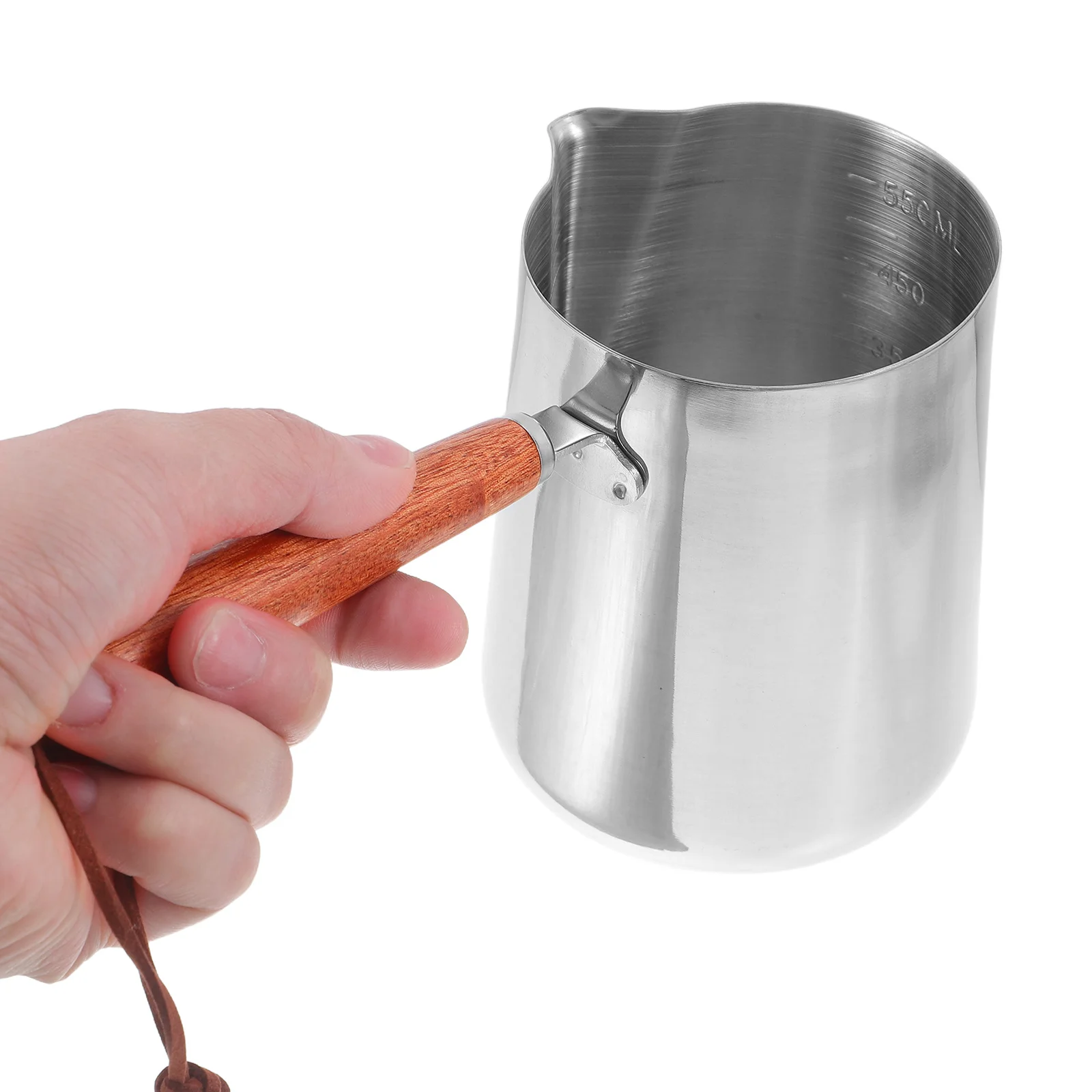 

Latte Art Milk Pitcher Stainless Steel Frothing Jug with Graduated Ounces Ml Measurements Ergonomic Handle for Hot Milk Steaming