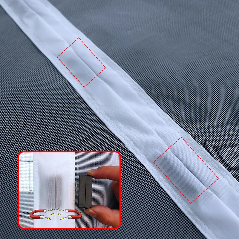 TYMF Magnetic Door Screen Window Mosquito White Mesh Custom Size Fiberglass Mesh Detachable and Washable Pet Door Bedroom Door