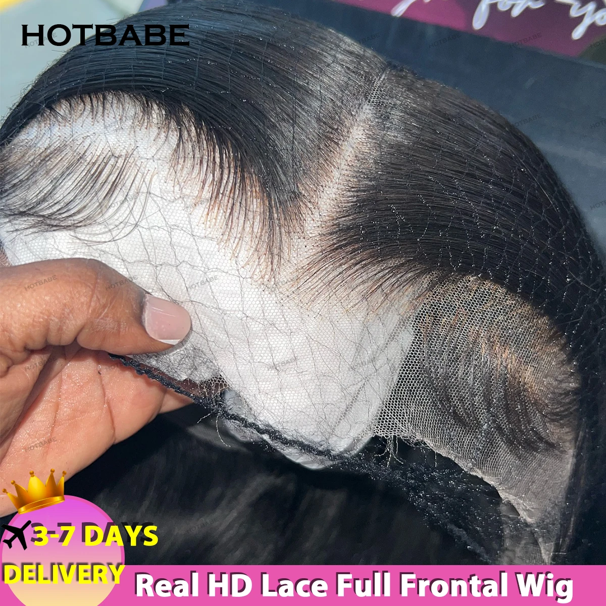 400% Density HD Lace Frontal Wigs Silk Straight Melt Skins Preplucked Invisible 4x4/5x5 HD Lace Front Wigs Human Hair HOTBABE