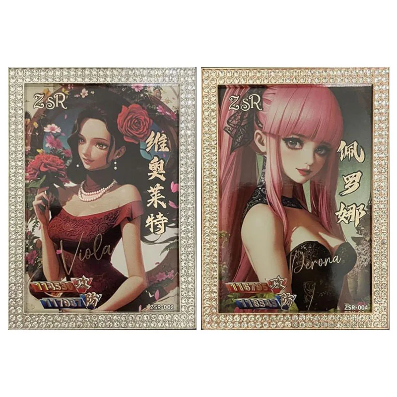 Anime ONE PIECE Rare ZSR Metal Refraction Game Collectible Cards Viola Robin Nami Hancock Perona Zabawki dla chłopców Prezent urodzinowy