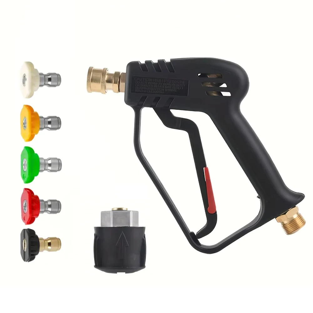 4000PSI Pressure Washer Short Gun - 5 Metal Nozzles & M22-14 Adapter for Kärcher K2-K7 & Nilfisk Car Accessories ﻿