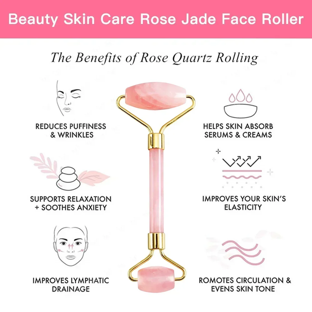 Natural Facial Massager Roller Jade Face Guache Scraper Neck Body Relaxation Slimming Gua Sha Board Beauty Thin Lift Skin Care