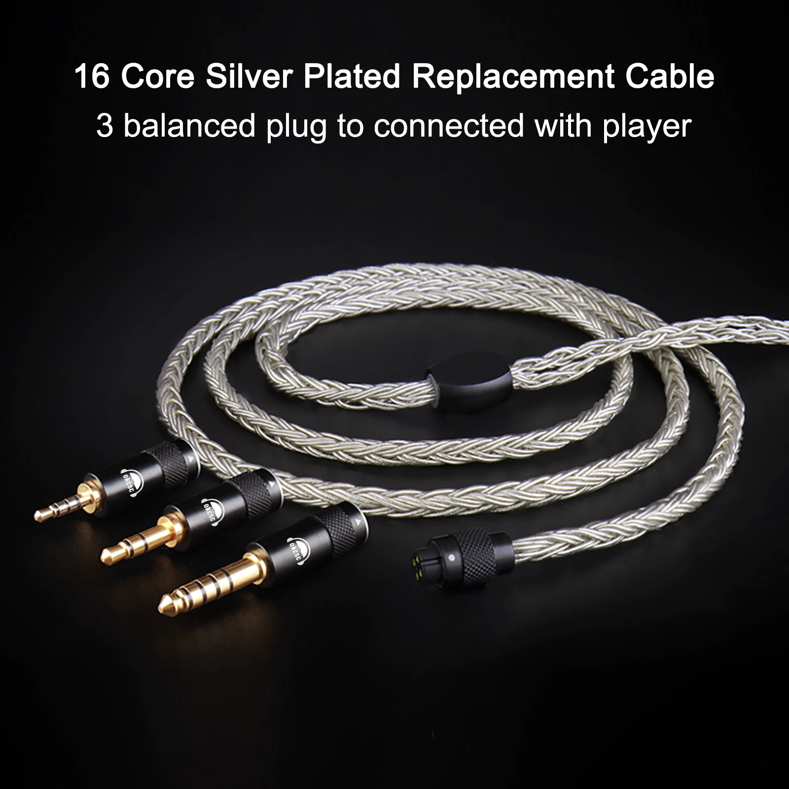 OKCSC AS300 MMCX 2Pin 0.75 مللي متر QDC موصل سماعات 16 الأساسية مطلي النحاس HiFi ترقية استبدال كابل مع 3.5 مللي متر التوصيل