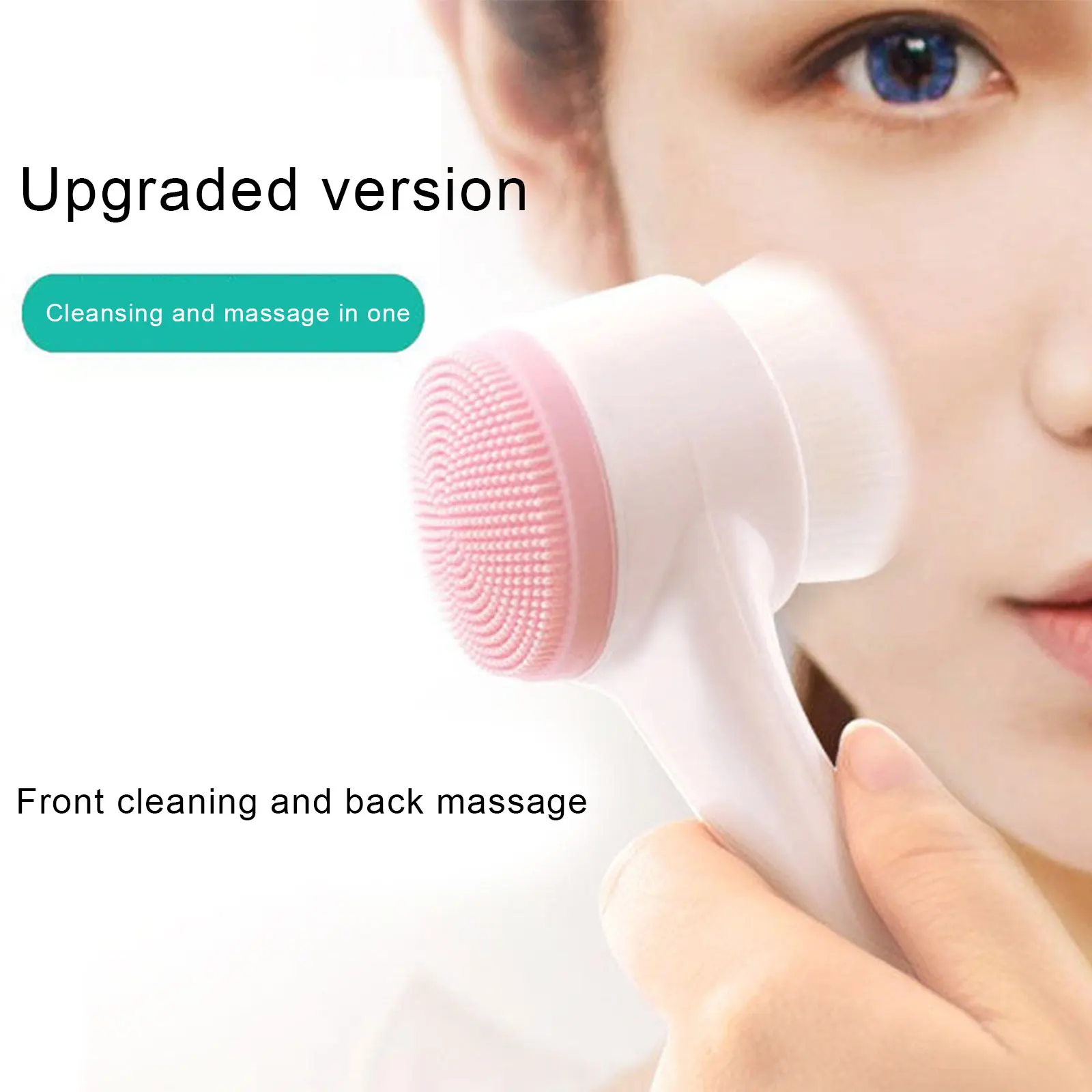 3D Double Side Face Washing Brush With Soft Fur Silica Instrument For Home Manual Face Clean Pores Deep Cleanin Massage Brush