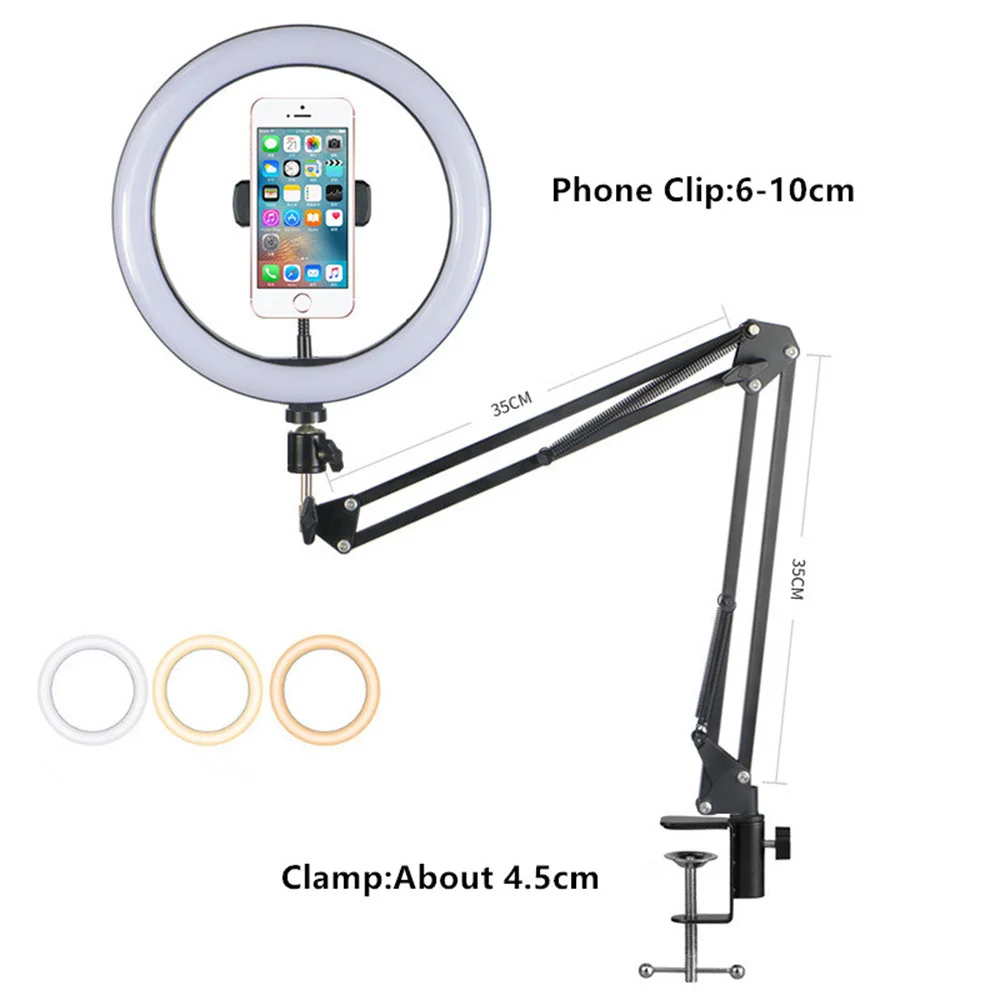 Magic Articulated Arm Bracket with Fill Light for Smartphone Camcorder Action Camera Gopro Clamp Wall Mount Tablet Webcam Studio