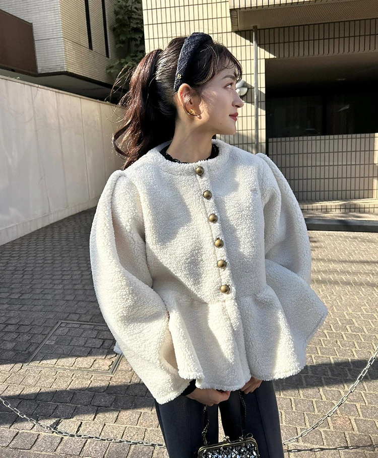 Japanese Celebrity Style Sweet Fur Coat Lady Autumn and Winter Warm Thickened Faux Fur Jacket Women Loose Short Woolen Caots