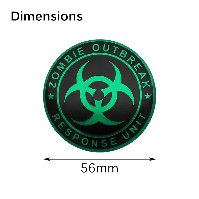 4Pcs 56mm Zombie Outbreak Emblem Car Wheel Center Hub Caps Stickers For KIA BMW Audi Mercedes Benz TOYOTA HONDA Chevrolet