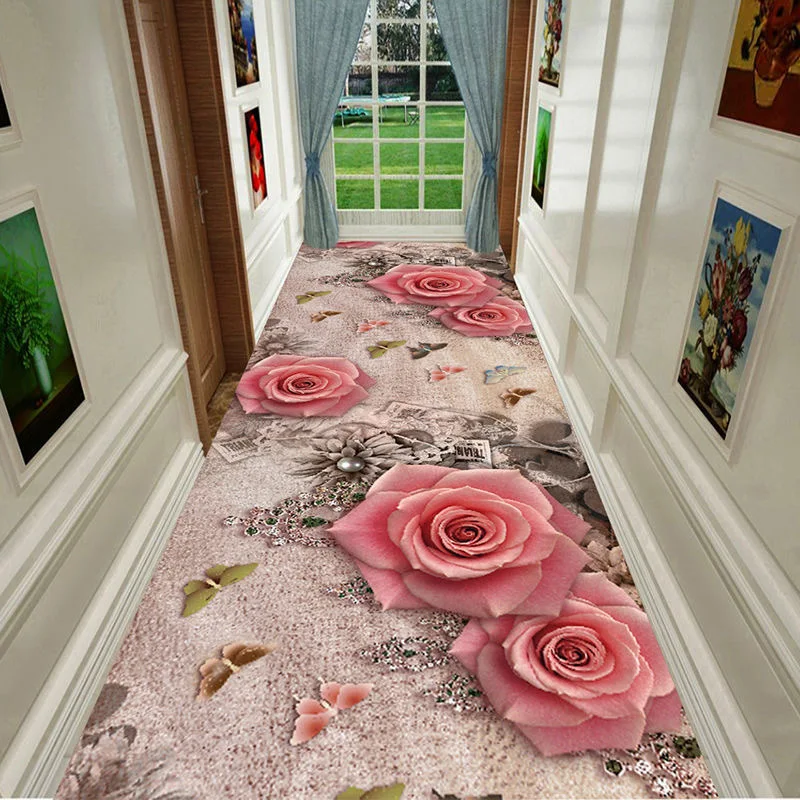 Strawberry Blueberry Corridor Hallway Carpet Living Room Area Rug Cobblestone Flower Bed Room Rugs Kitchen Mat Non-Skid Doormat