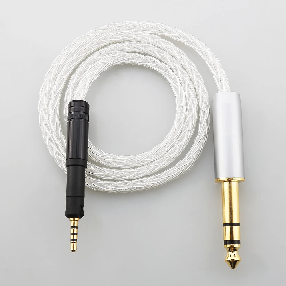 8 Core Pure Silver Balanced Headphone Upgrade Cable 4.4/3.5/2.5/XLR Compatible for Sennheiser HD560s HD599 HD569