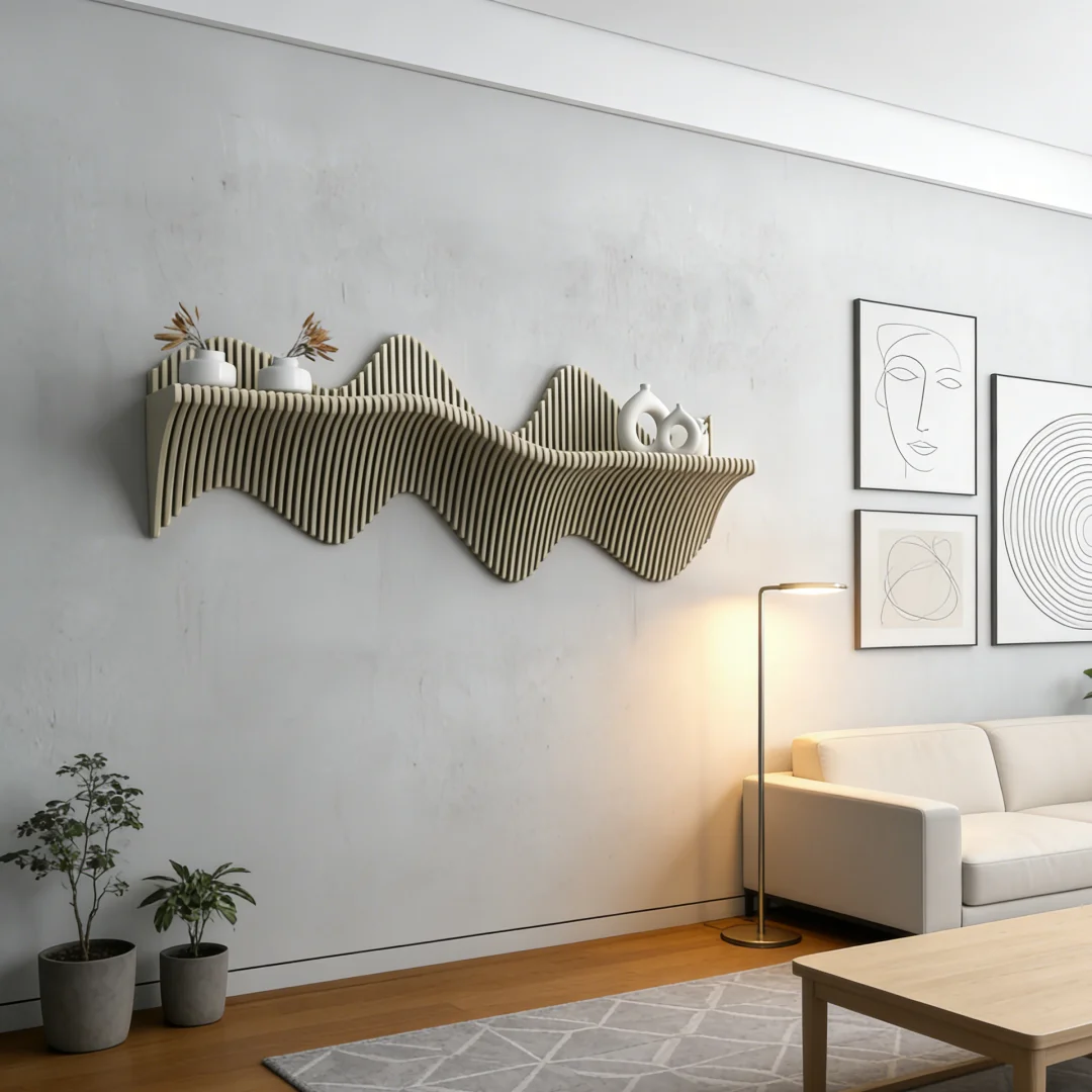 ！@Artistic Hanging Wall Floating Shelf Decor Furniture Ideal for Home Office and Commercial Interiors