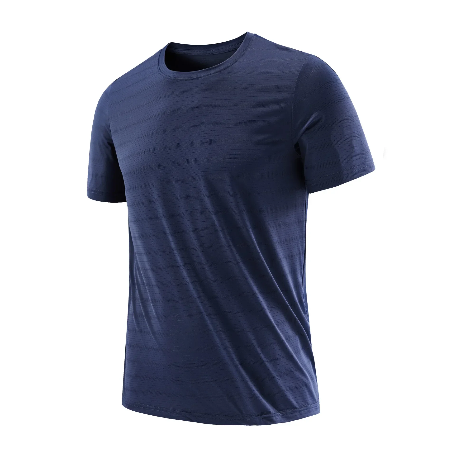 

ice silk quick-drying, light, breathable and comfortable summer t-shirt sun protection, casual striped crew neck men's models