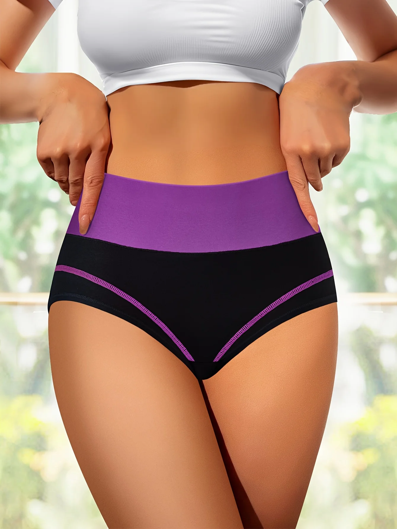 4 pcs High Waisted Tummy Tightening Women's Panties Fashionable Breathable Comfortable Shape Triangle Pants for Women image 3