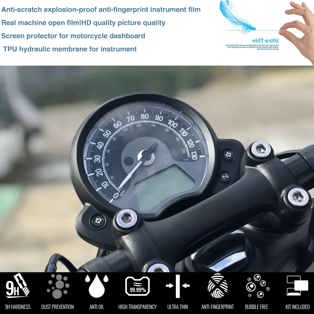 For Triumph Bobber (Black) /Street Scrambler 2017-on motorcycle  Cluster Scratch Screen Protection Film Dashboard Shield Protect