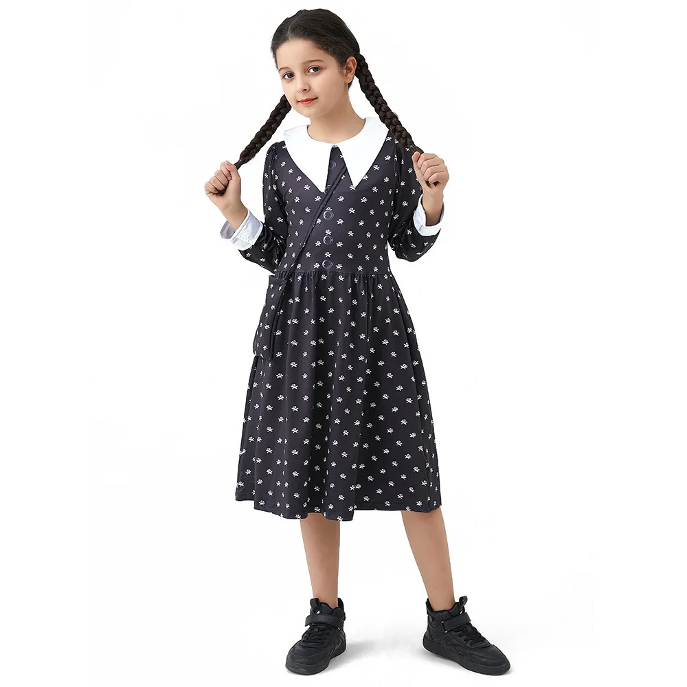 Princess Dress Addams Party Layered Disguise  Cosplay Halloween Fantasy Wednesday Dancing Costume