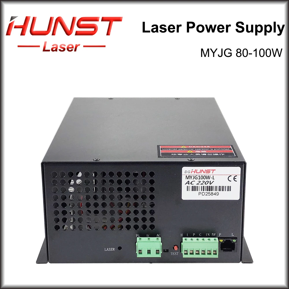 

Hunst MYJG 80 100W CO2 Laser Power Supply 80 100W Laser Generator For Co2 Engraving Cutting Machine Glass Tube